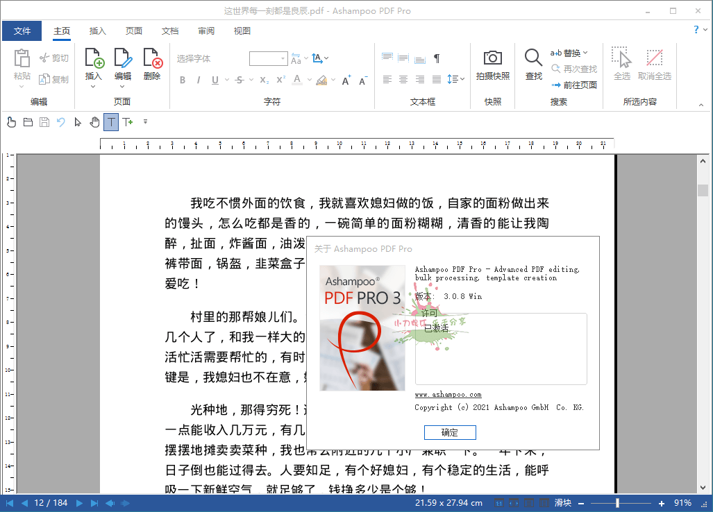 Ashampoo PDF Pro v3.0.8便携版